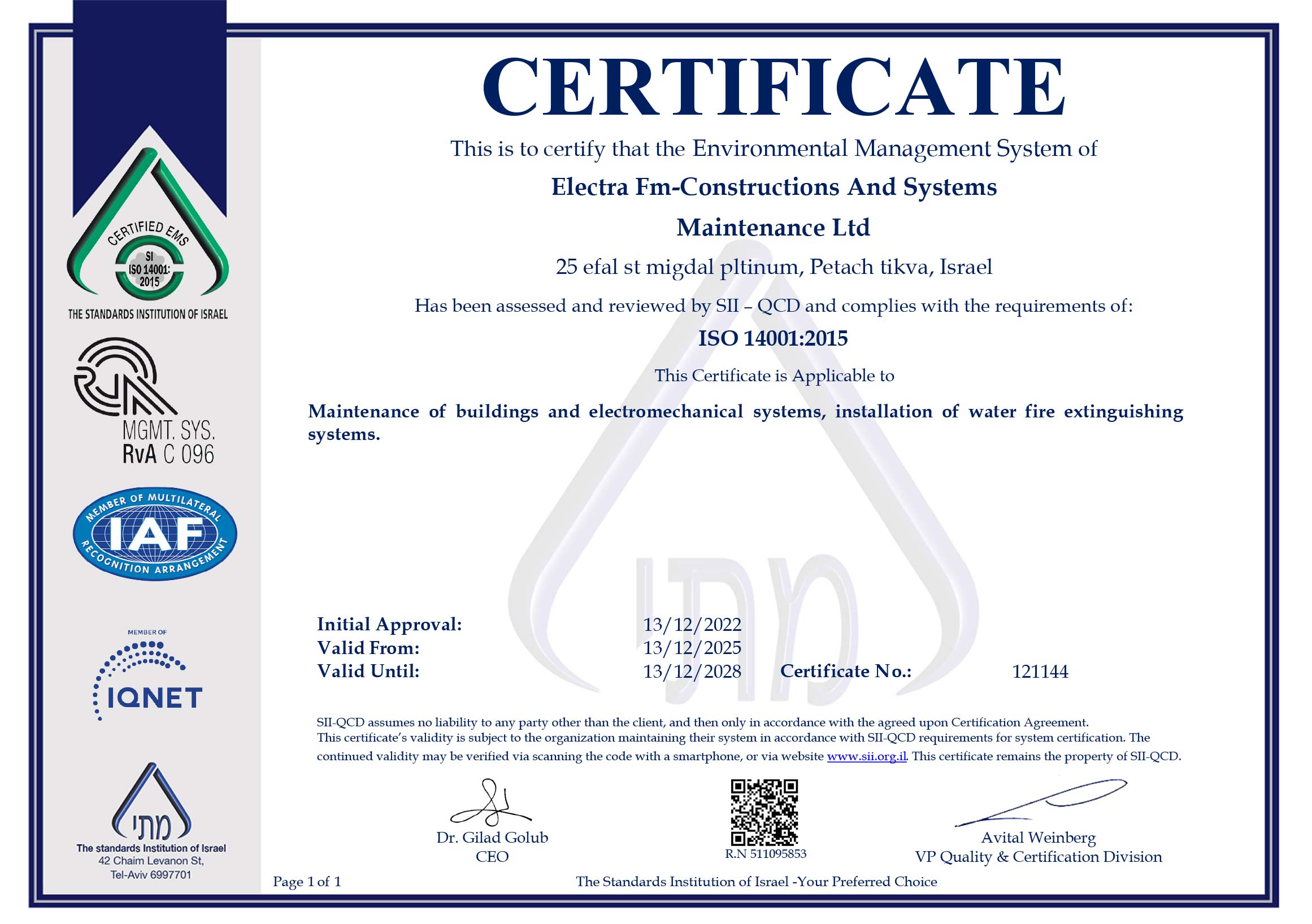 ISO 14001:2015 Quality Management Certification