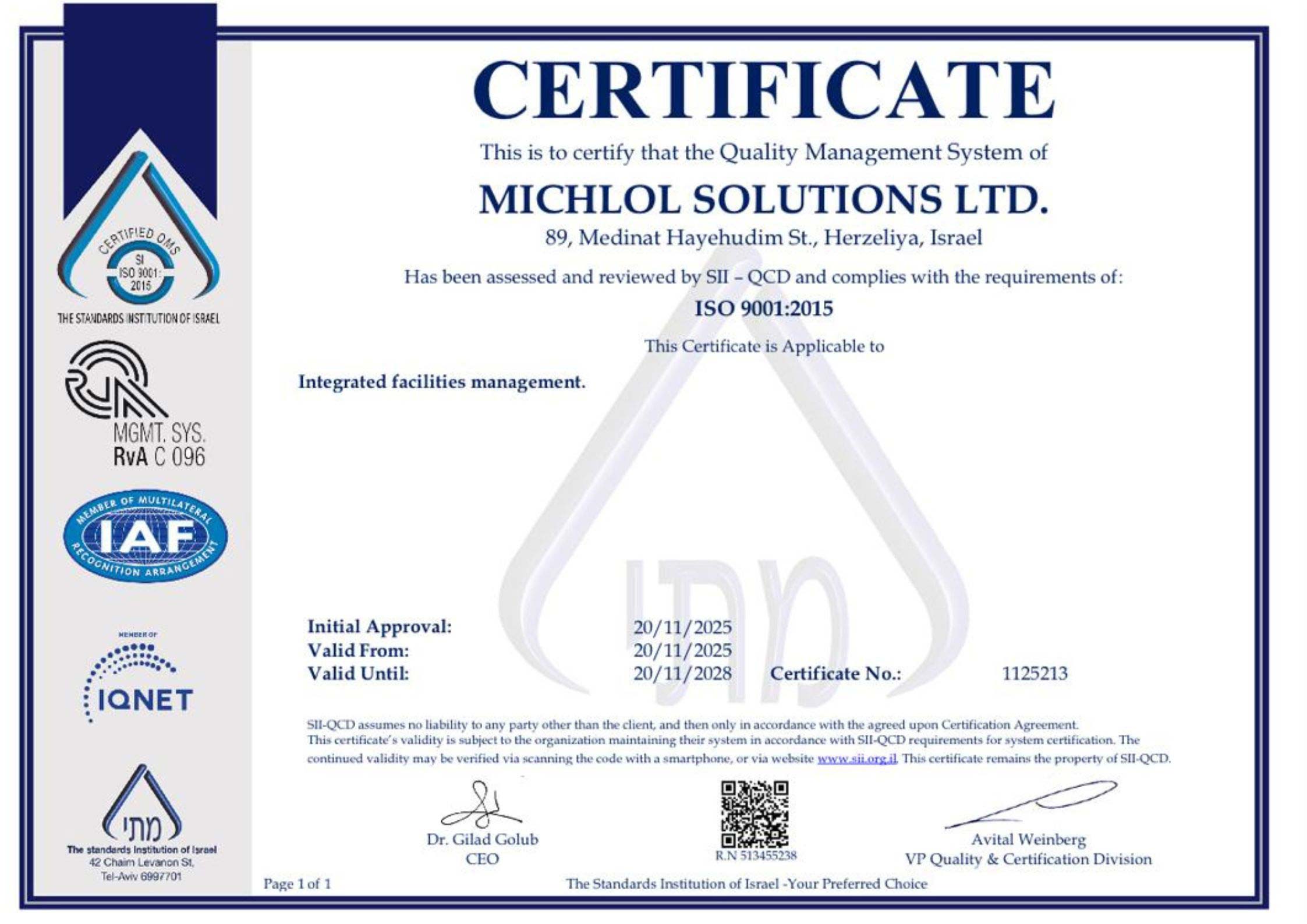 ISO 9001:2015 Quality Management Certification