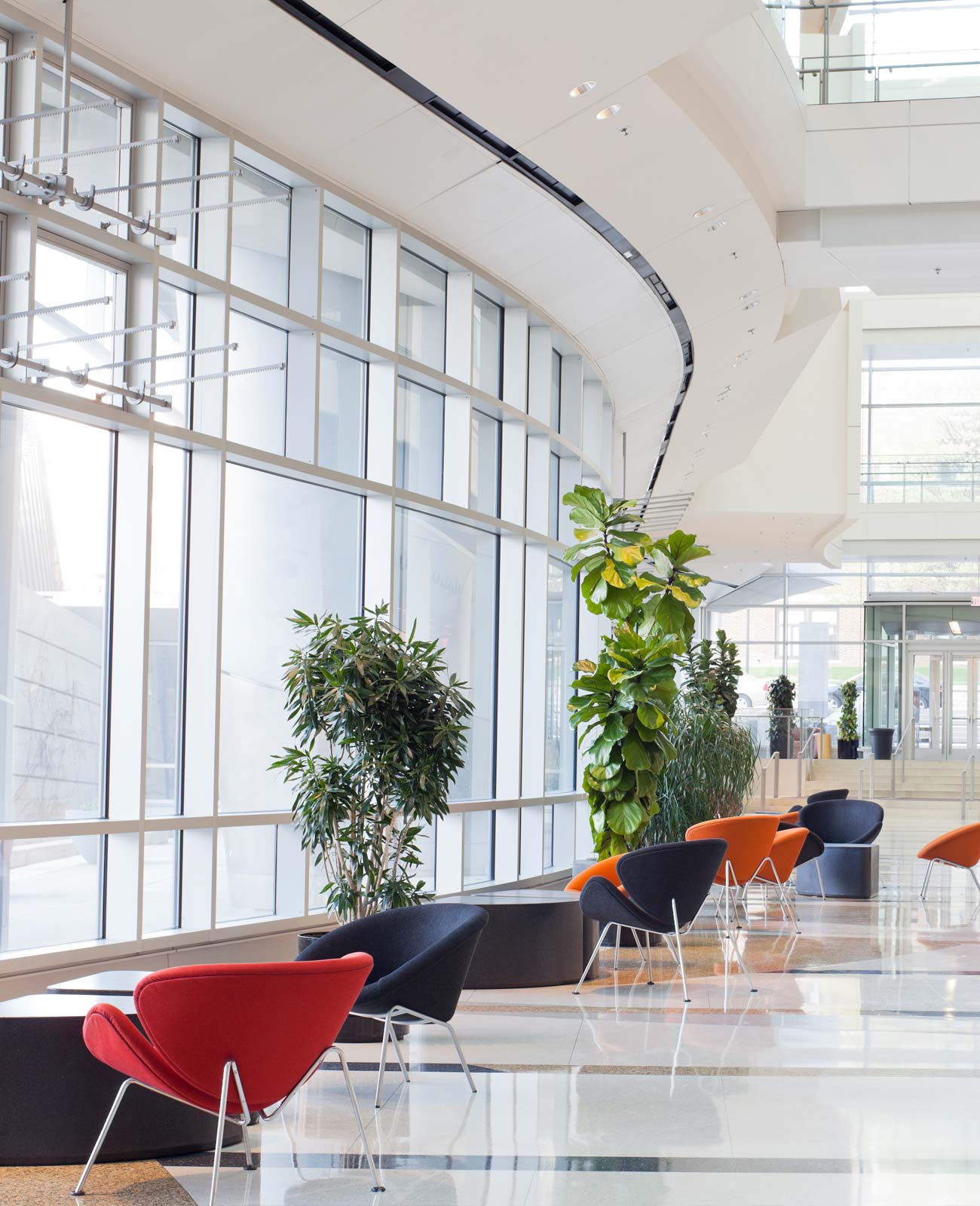 Interior office building lobby