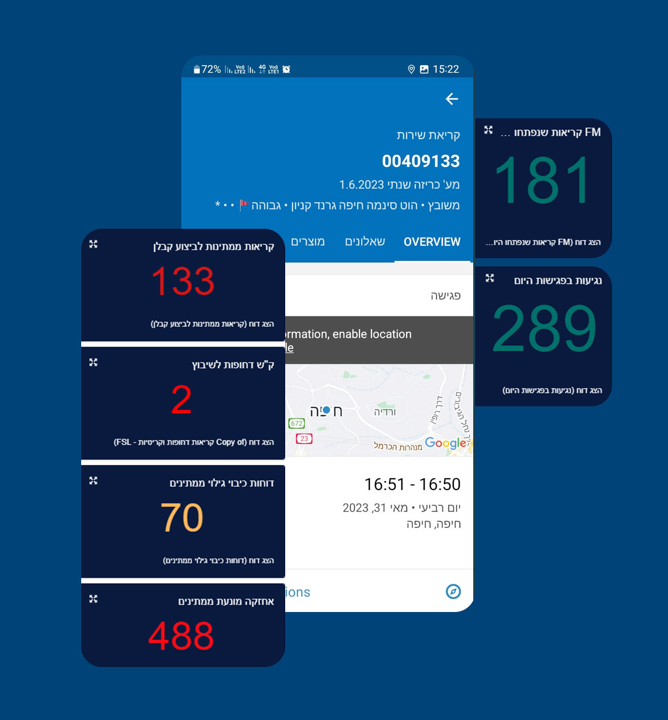 Electra Max screens with statistics